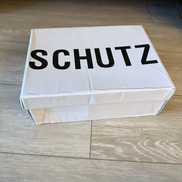 NEW SCHUTZ Cadey Lee Block Casual High Heel Orange Cork Shoes Sandal Strappy 7 - Picture 11 of 12